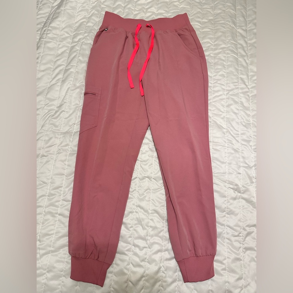 Figs Chalk Pink High Waisted Zamora Joggers